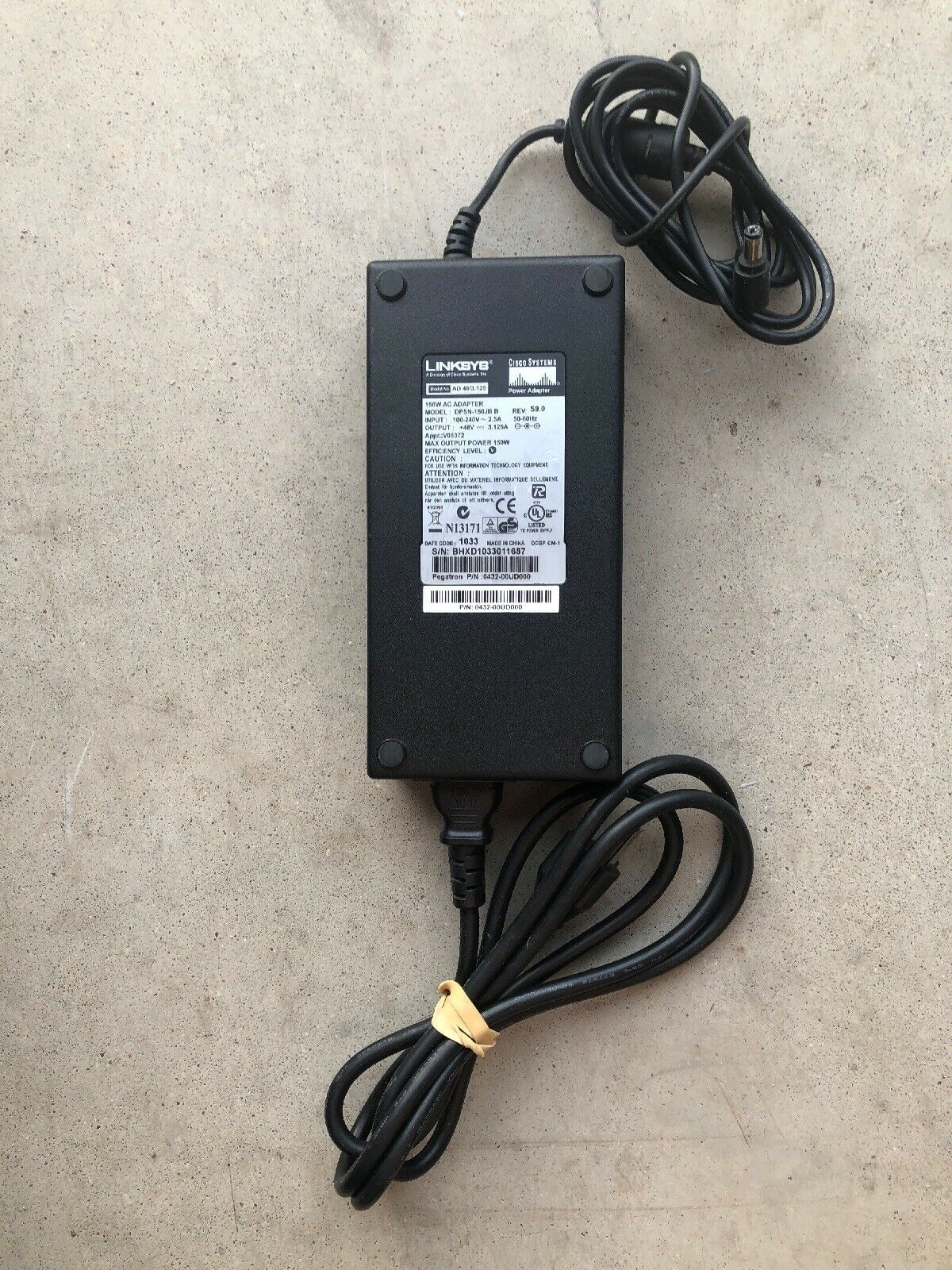 New Genuine Linksys AC Adapter for DPSN-150JB B 48V 3.125A 150W For CISCO - Click Image to Close